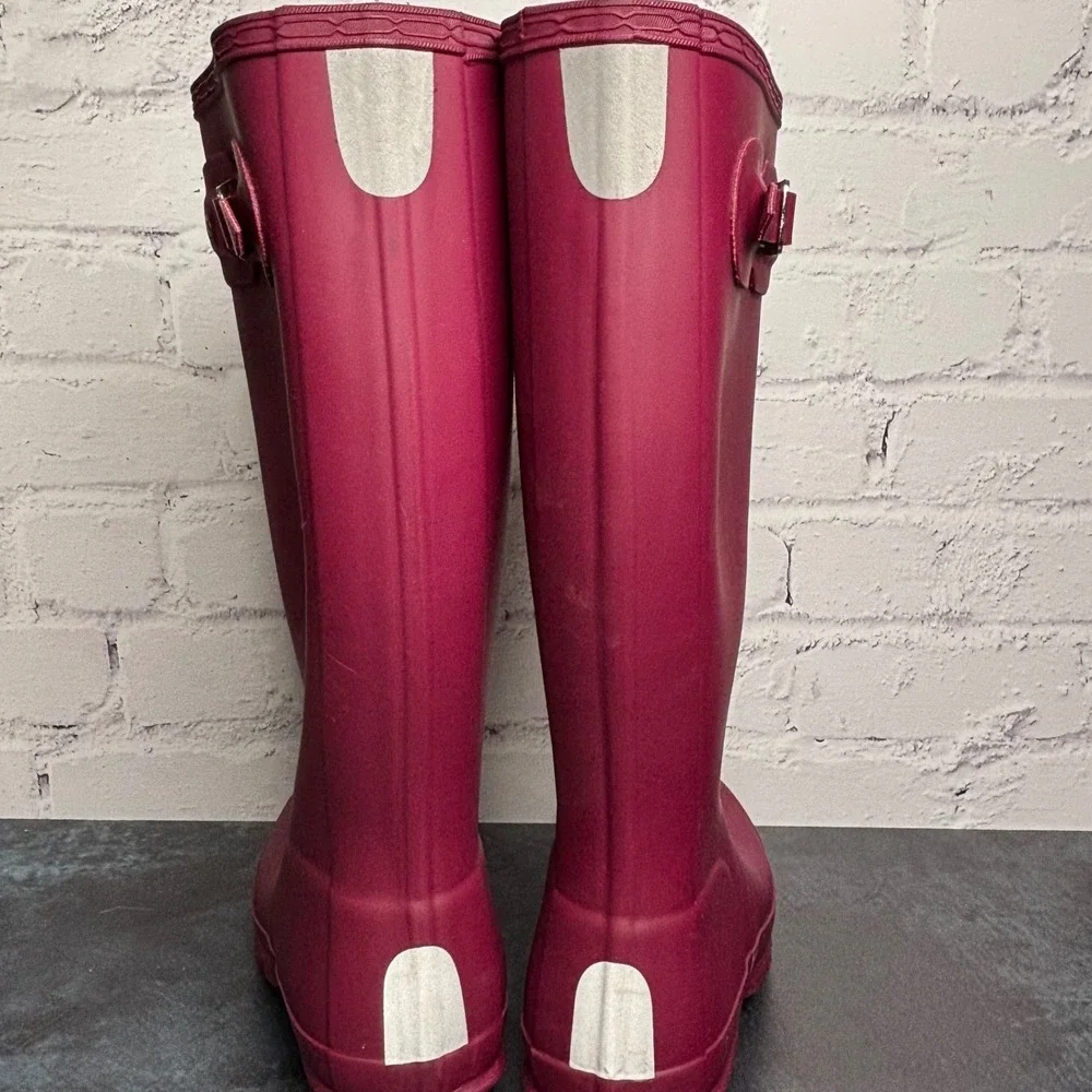 Hunter Original Kids Tall Rain Boots Dark Pink Raspberry US 5G/4B UK 3 EU 36